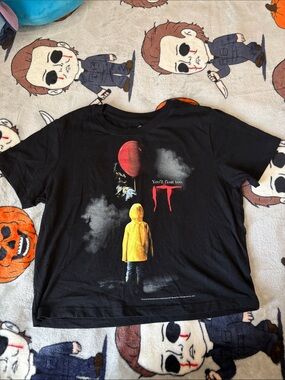 It Crop Top Size Small featuring Georgie with Pennywise and Red Balloon